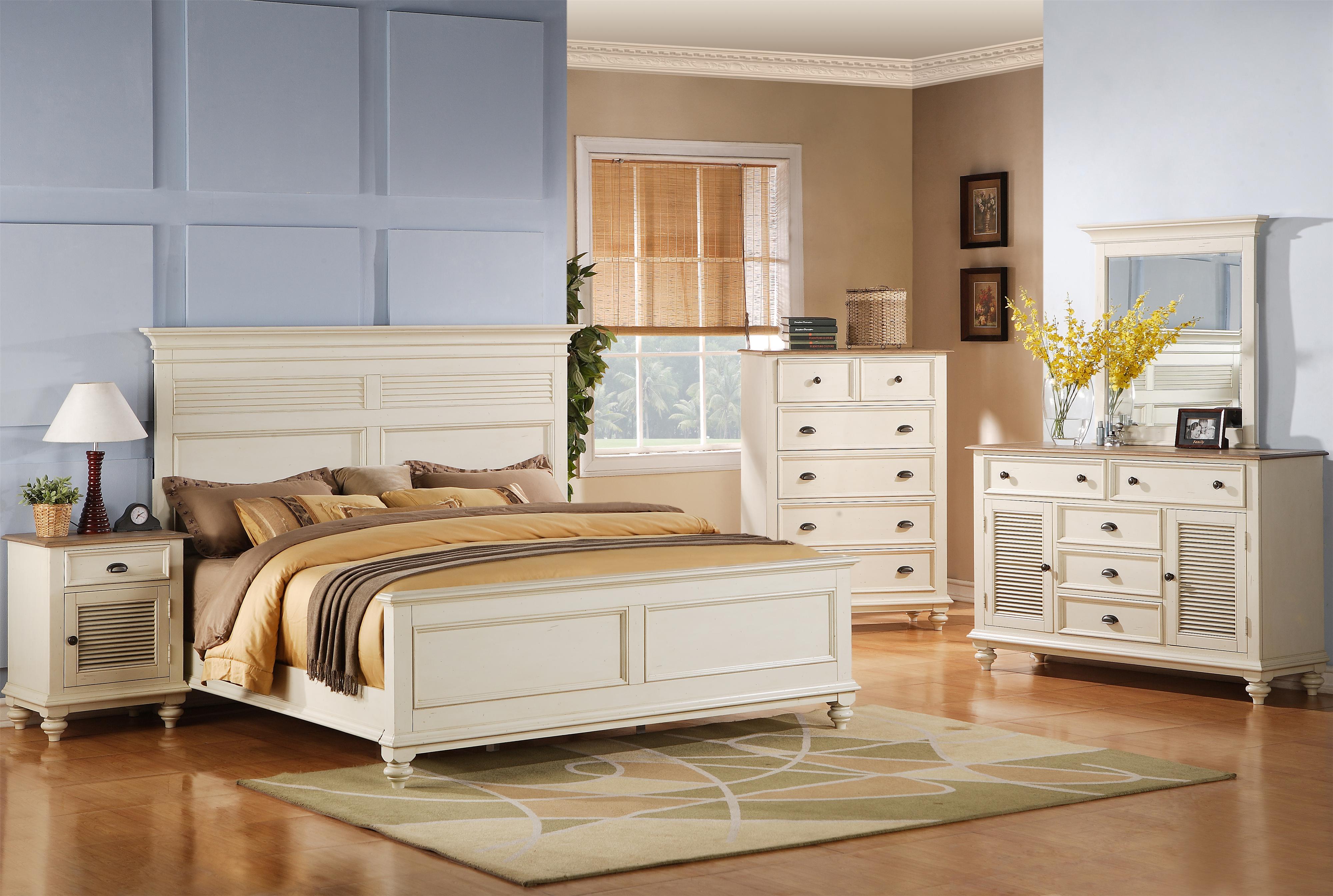 Riverside Furniture Coventry Two Tone Tall 5 Drawer Chest with Bun Feet Knight Furniture